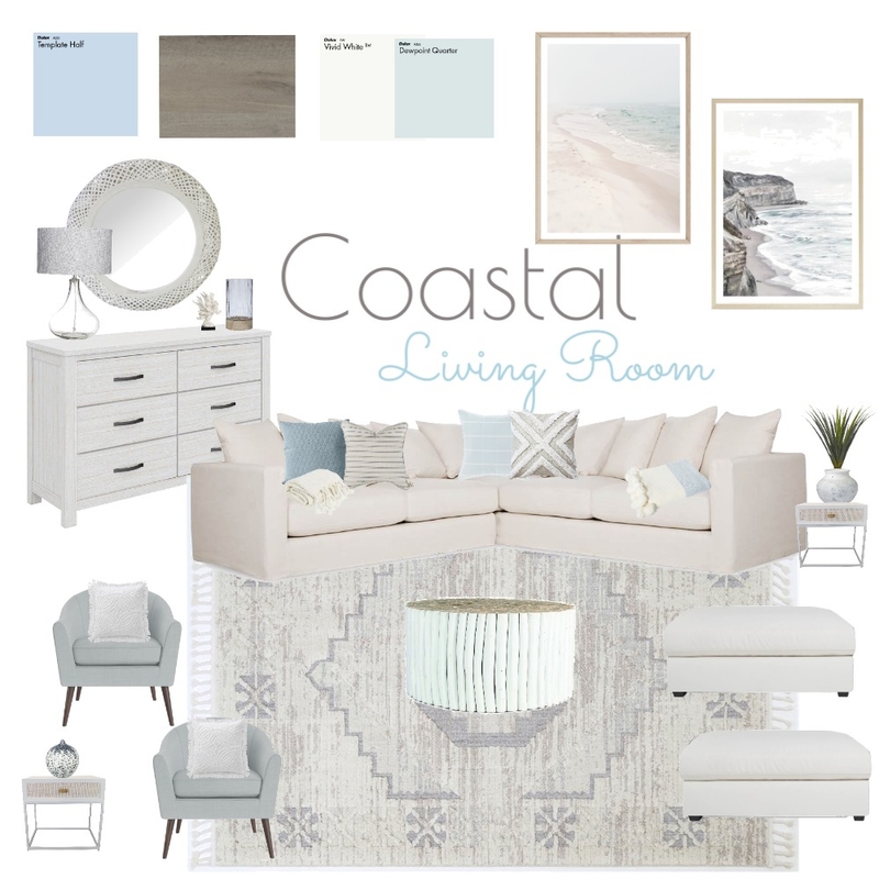 Coastal Living Room Mood Board by Cailey & Co. Interior Styling on Style Sourcebook