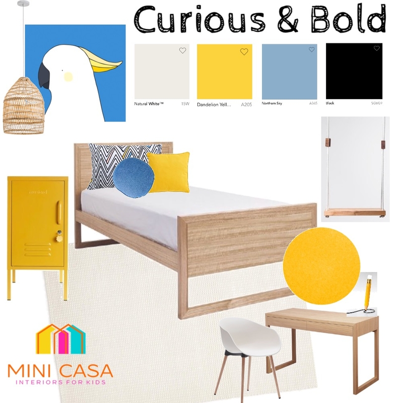 Curious & Bold Kid's Bedroom Mood Board Mood Board by Sandy Folder on Style Sourcebook