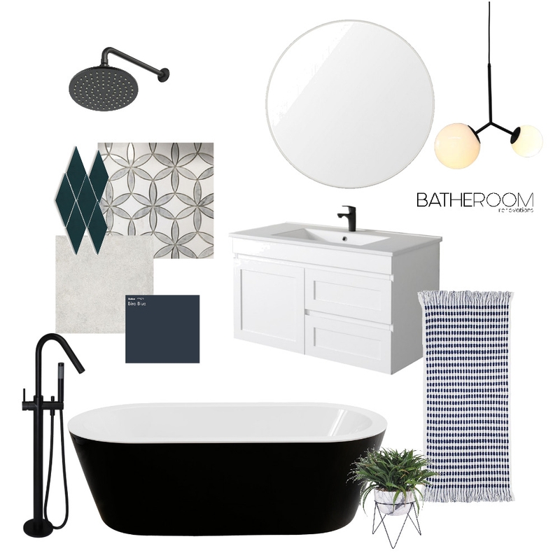 Contemporary & Navy Bathroom Design Mood Board by Bathe Room - Bathroom Renovations Adelaide on Style Sourcebook