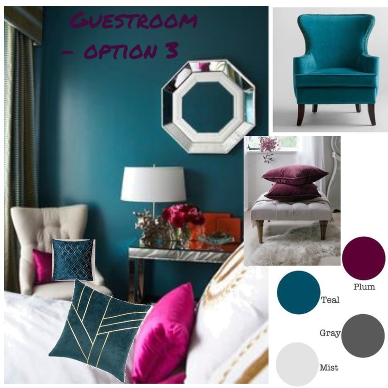 Teal and purple bedroom -bright and bold Mood Board by interiorology on Style Sourcebook