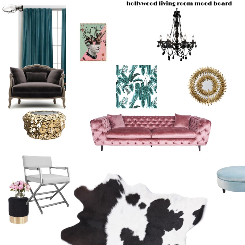 hollywood livingroom Mood Board by maisonlatour on Style Sourcebook