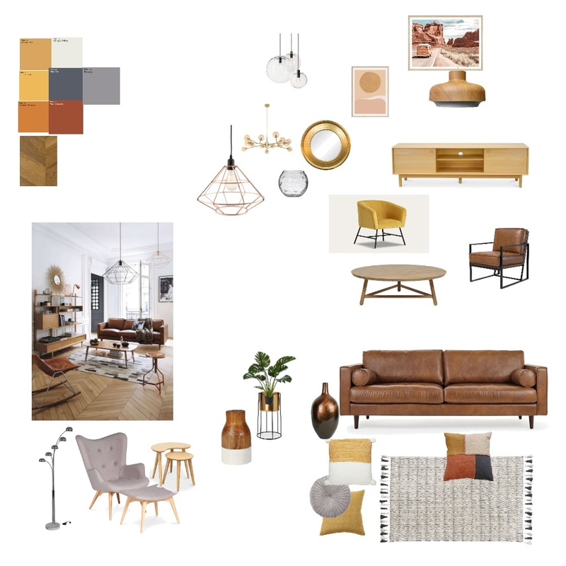 Mid century Modern Mustard Mood Board by Designflow on Style Sourcebook