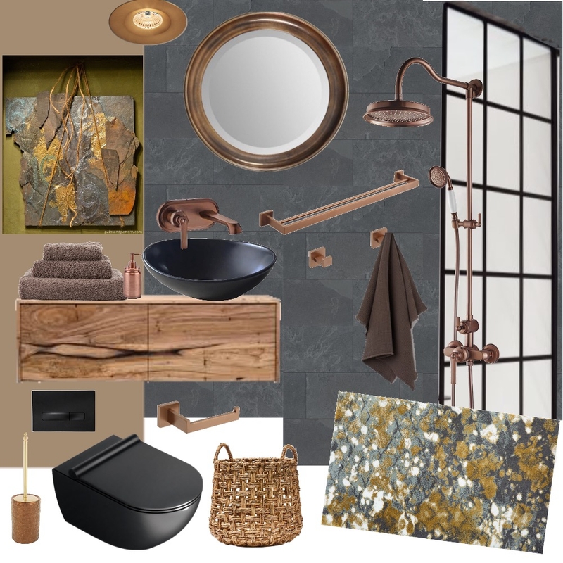 RUSTIC INDUSTRIAL BATHROOM Mood Board by YANNII on Style Sourcebook