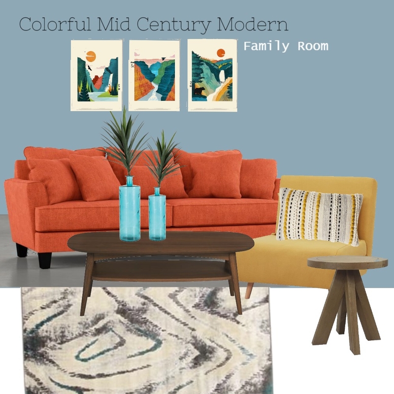 Mid Century Modern Concept 2 Family Room Mood Board by Miss Micah J on Style Sourcebook