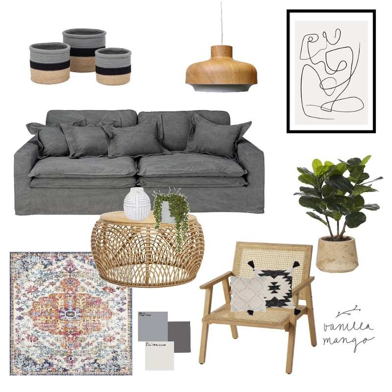 Grey living room Mood Board by Stone and Oak on Style Sourcebook