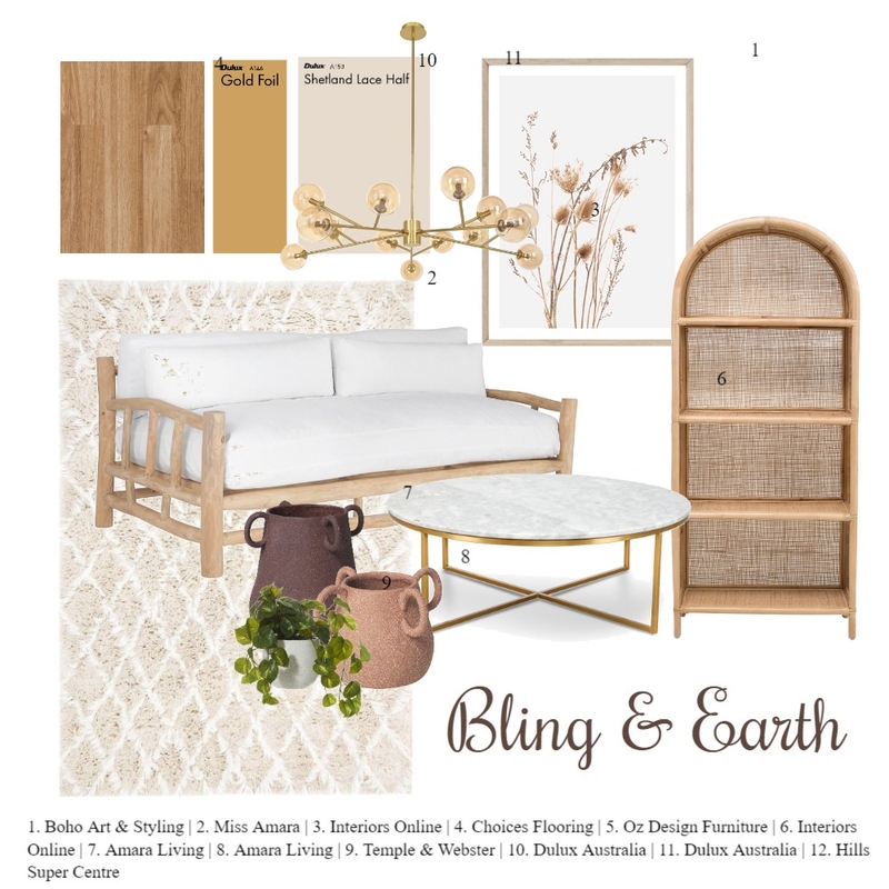 Bling and Earth Mood Board by taketwointeriors on Style Sourcebook