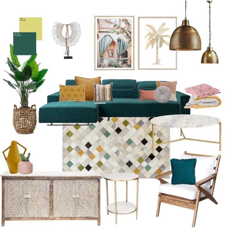 For Ellen Tropical Gold Pink Mood Board by Jenbirks on Style Sourcebook