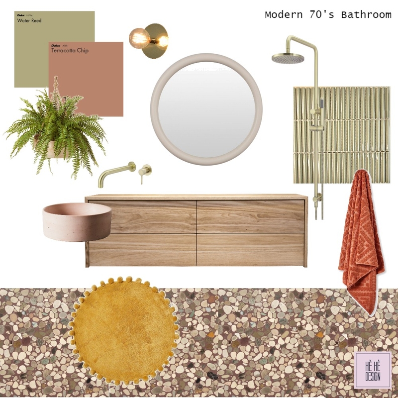 Modern 70's Bathroom Mood Board by hehedesign on Style Sourcebook