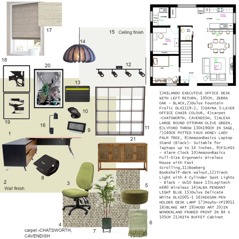 Sample board 3nd - study room Mood Board by AM on Style Sourcebook