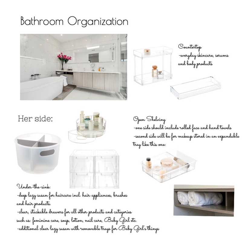 Bathroom Organization - Her Side Mood Board by morganovens on Style Sourcebook