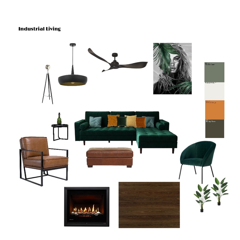 Industrial Living Room Mood Board by Sandy Giles on Style Sourcebook