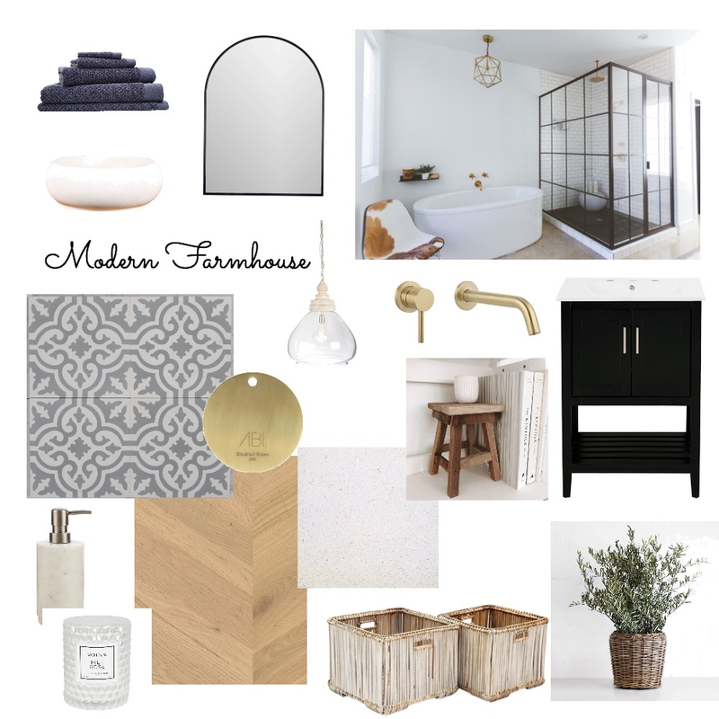 Modern Farmhouse bath Mood Board by adifalach on Style Sourcebook