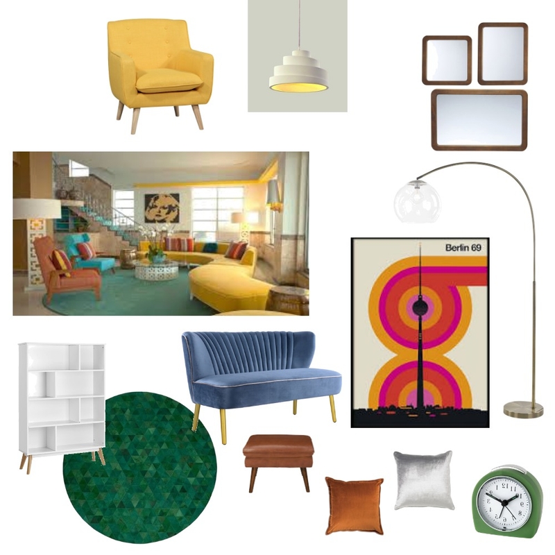 Retro Mood Board Mood Board by Georgina13 on Style Sourcebook