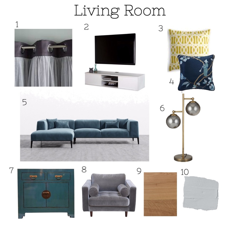 Living Room Mood Board by Shari Dang on Style Sourcebook