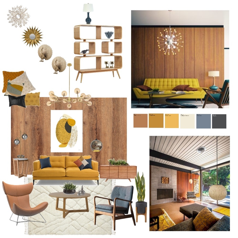 Mid Century Modern Living Mood Board by Designflow on Style Sourcebook