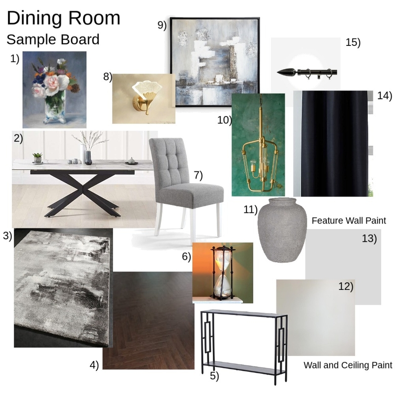 Dining Room sample board Mood Board by leannelouise on Style Sourcebook