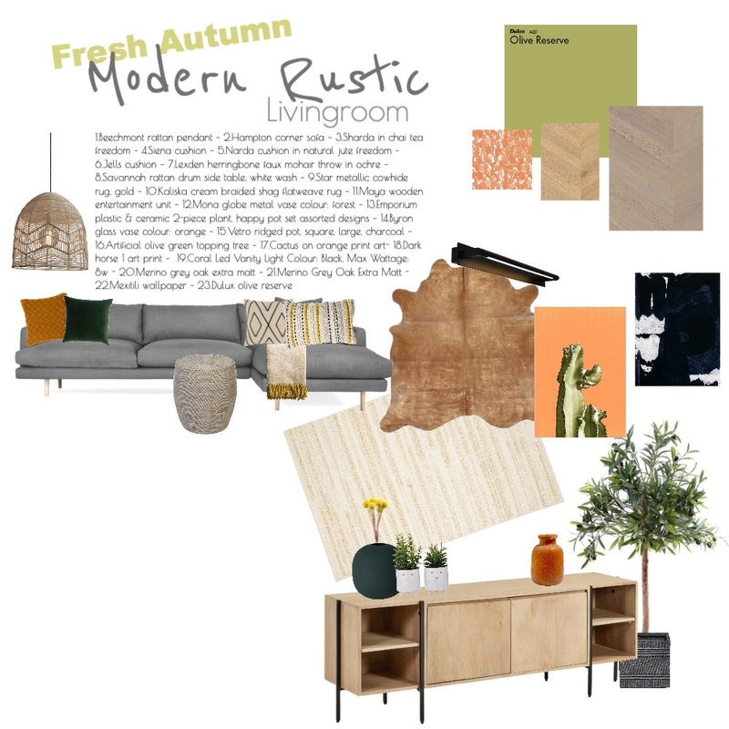 Modern rustic in fresh Autumn Mood Board by Marika.dutoit on Style Sourcebook