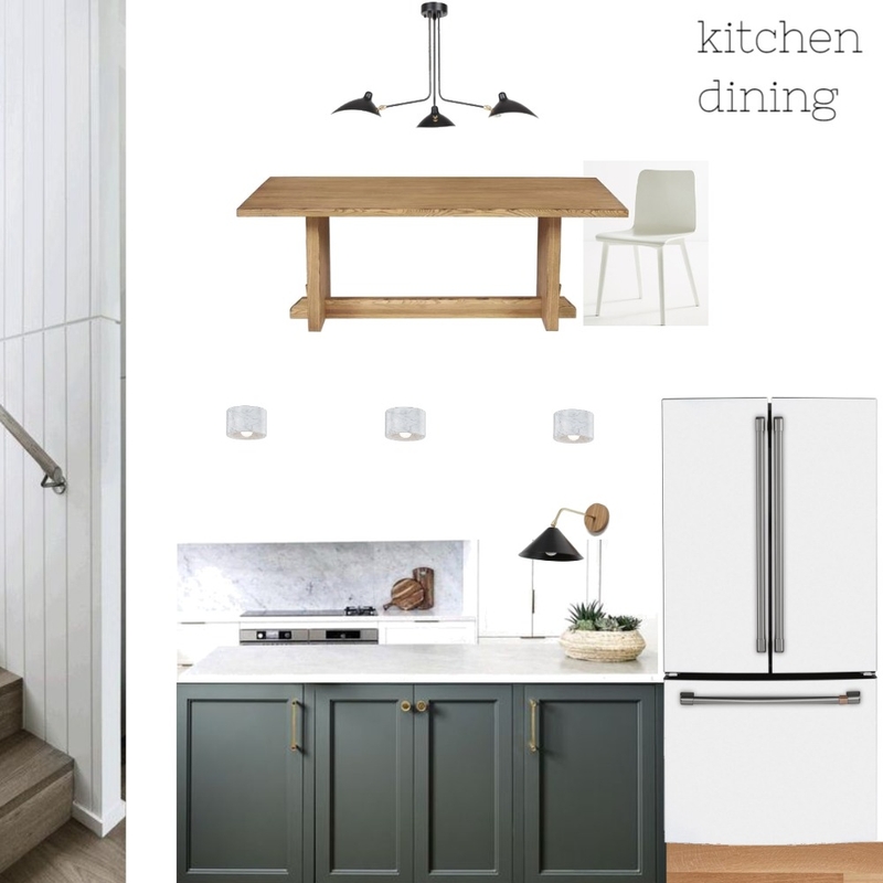 Dining room kitchen green and white Mood Board by knadamsfranklin on Style Sourcebook