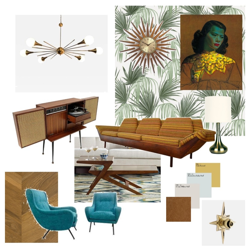 Mid Century Modern Mood Board by Tiger Stripe Studio on Style Sourcebook