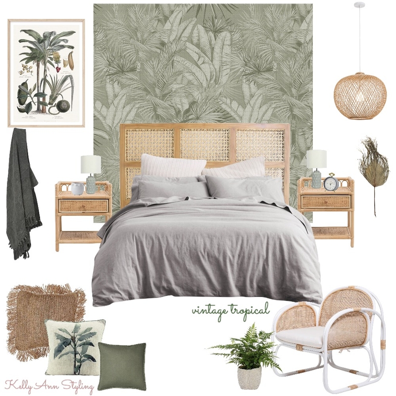 Vintage Tropical bedroom Mood Board by Kelly on Style Sourcebook