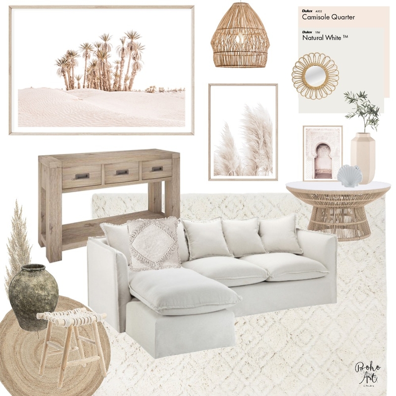 Boho Luxe Coastal Mood Board by Boho Art & Styling on Style Sourcebook