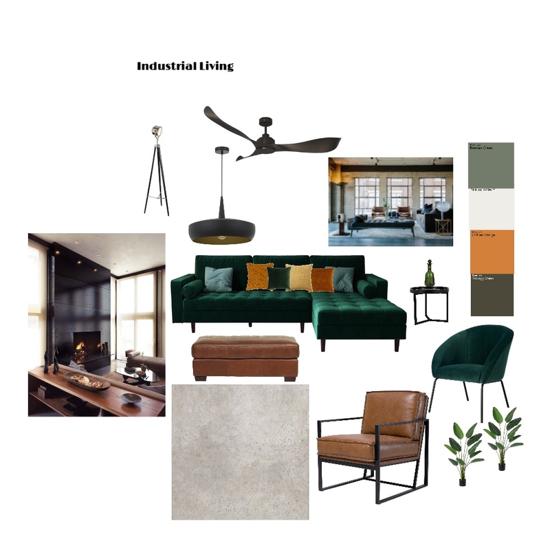 Industrial Living Room Mood Board by Sandy Giles on Style Sourcebook