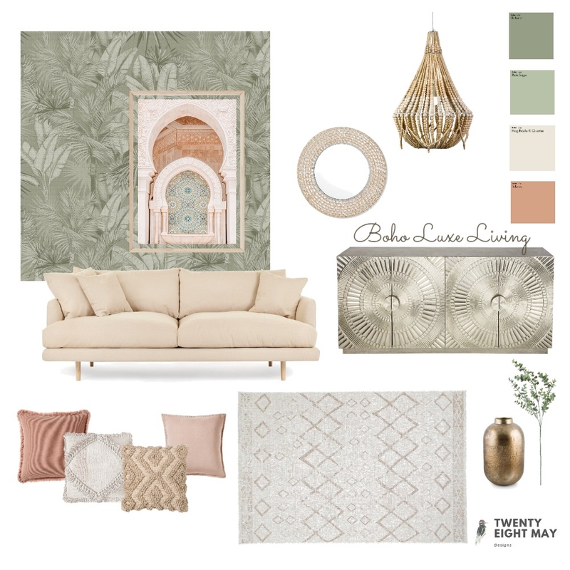 Boho Luxe Living Mood Board by twentyeightmaydesigns on Style Sourcebook