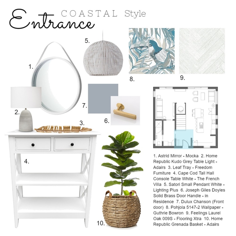 Module 9 - Entrance Mood Board by Amber Cynthie Design on Style Sourcebook