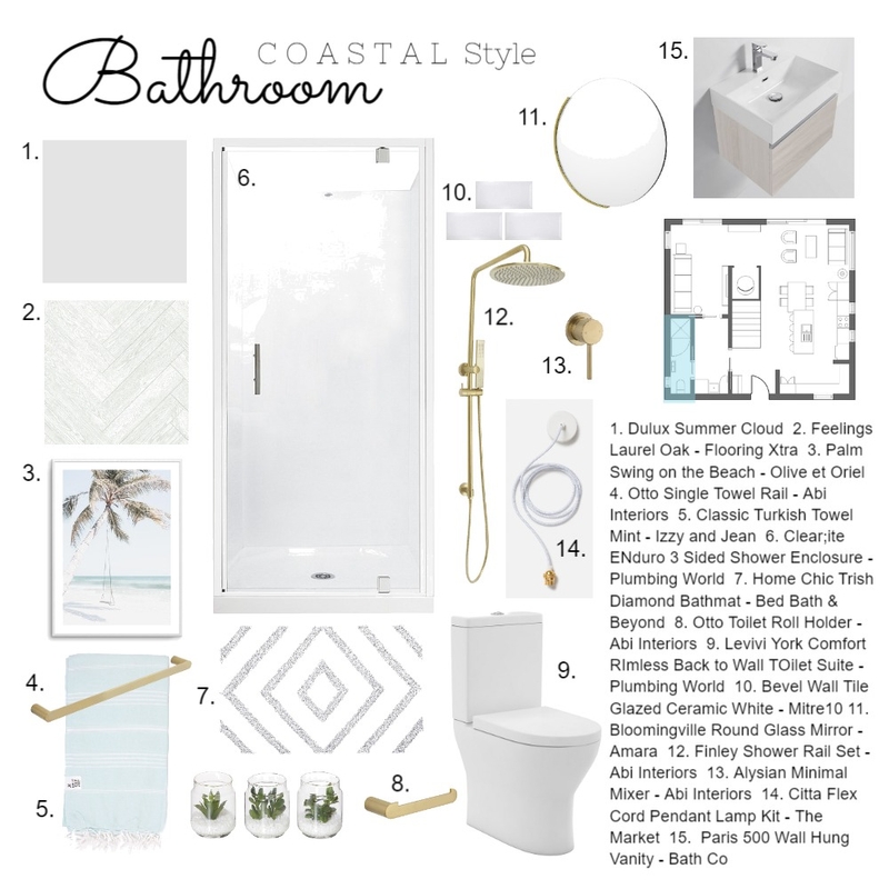 Module 9 - Bathroom Mood Board by Amber Cynthie Design on Style Sourcebook