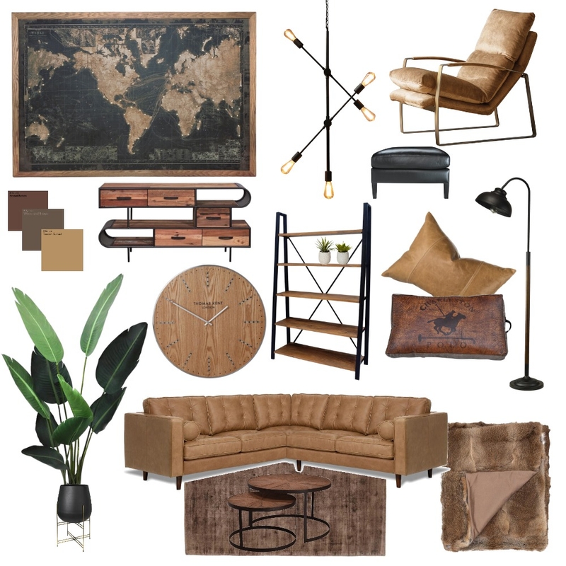 Industrial living room Mood Board by AV Design on Style Sourcebook