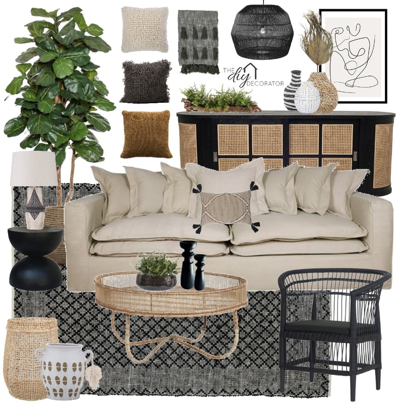 Black boho Mood Board by Thediydecorator on Style Sourcebook