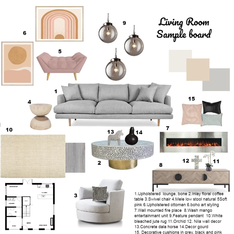 Sample Board Living Room Mood Board by Danche on Style Sourcebook