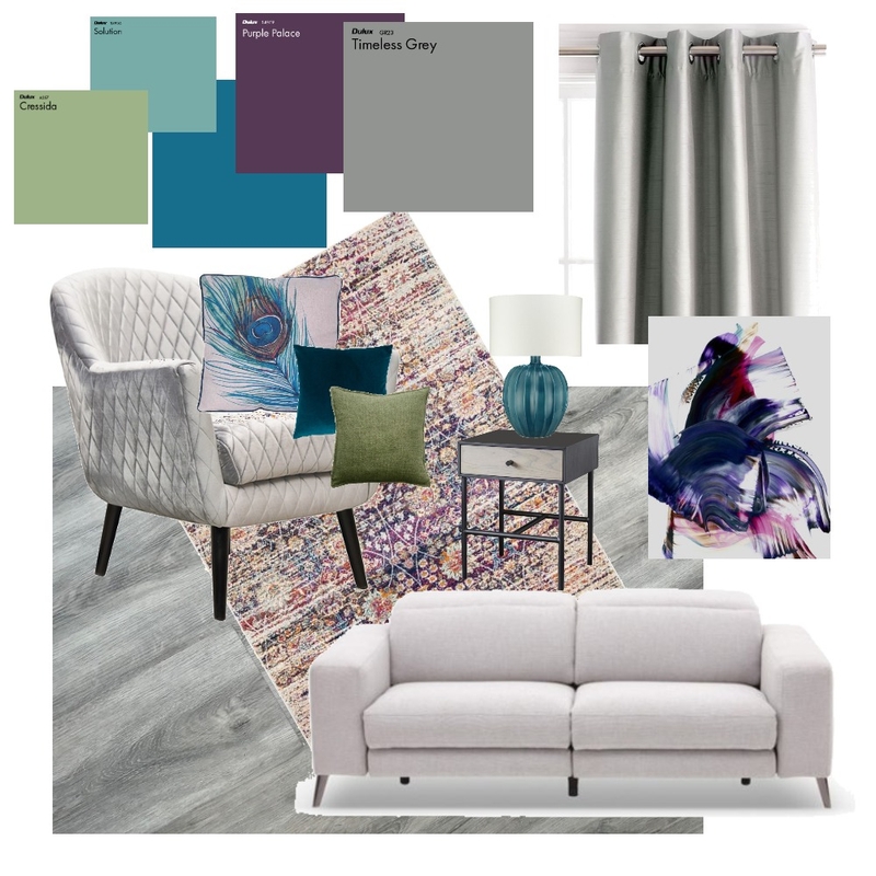 peacock living room Mood Board by kyleigh on Style Sourcebook