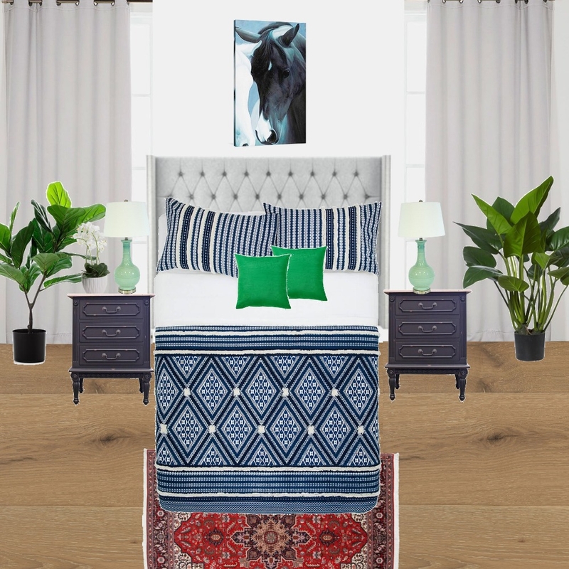 Blue bed white walls Mood Board by Jaleh on Style Sourcebook