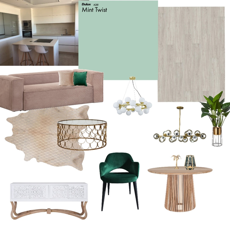 mint/smaragdgrün/beige/gold Mood Board by Nikola on Style Sourcebook