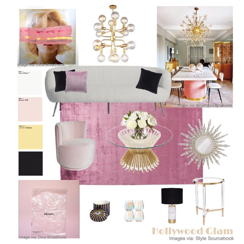 Hollywood Glam Mood Board by RhiannonSmit on Style Sourcebook