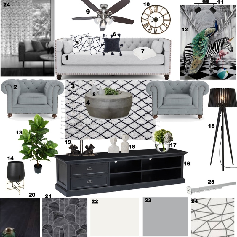 Living Room Sample Board Mood Board by Purvi on Style Sourcebook