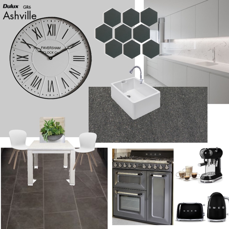 Modern Achromatic Kichen Mood Board by StaceyO on Style Sourcebook