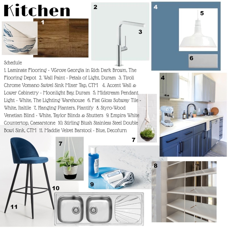 Kitchen Sampleboard Monochromatic Blue Mood Board by Sarstally on Style Sourcebook