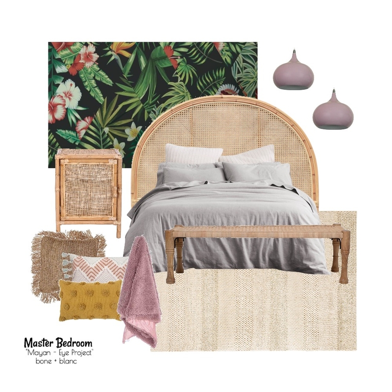 Mayan Eye Bedroom Mood Board by bone + blanc interior design studio on Style Sourcebook