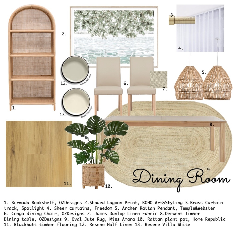 Module 9 Dining Mood Board by Leafdesigns on Style Sourcebook