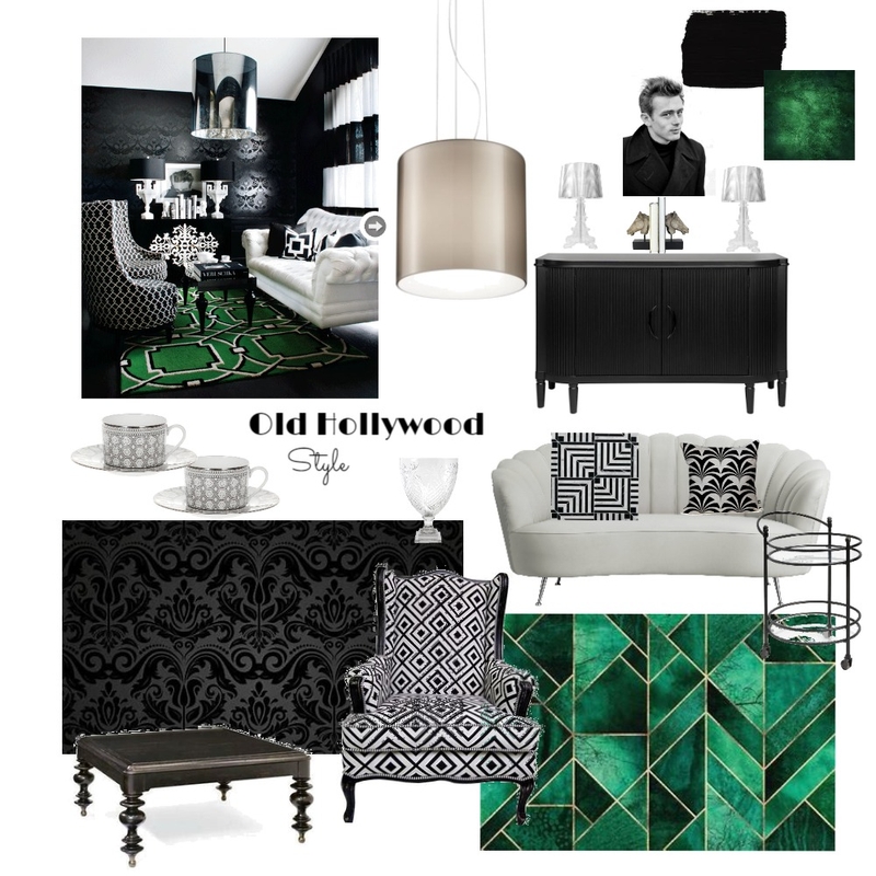 Old Hollywood Living Room Mood Board by Tonia Walker on Style Sourcebook