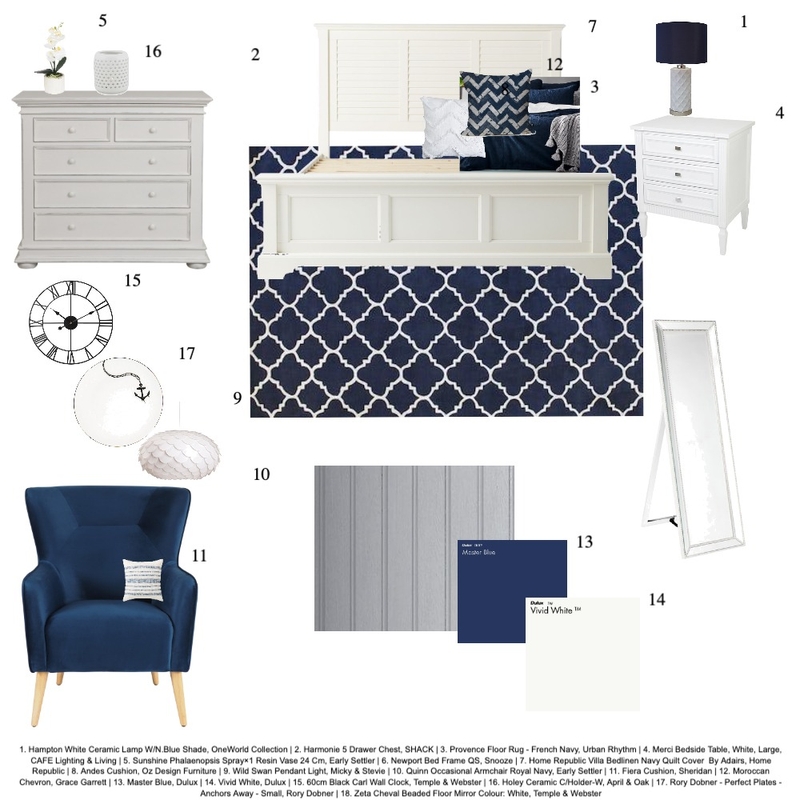 Hamptons Bedroom Mood Board by KellyMichelle on Style Sourcebook