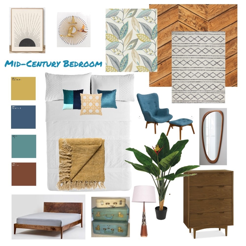 Mid Century Bedroom Mood Board by KendleD on Style Sourcebook