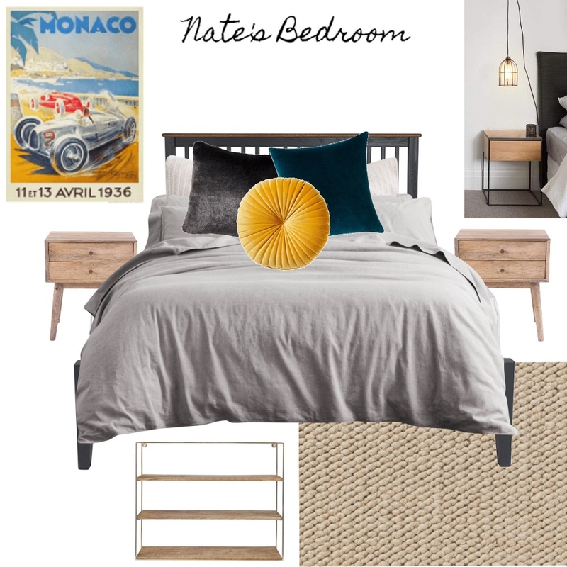 Nate's Bedroom Mood Board by Spruce Design Studio on Style Sourcebook