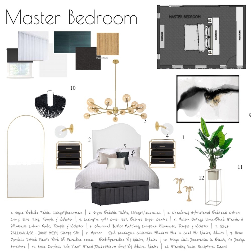 Master Bedroom Mood Board by celineinterior on Style Sourcebook