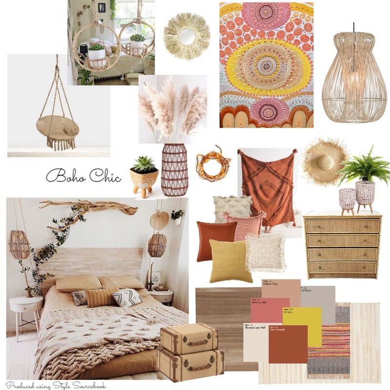 Finished Boho Chic Bedroom Module 3 Mood Board by daretodreaminteriordesign on Style Sourcebook