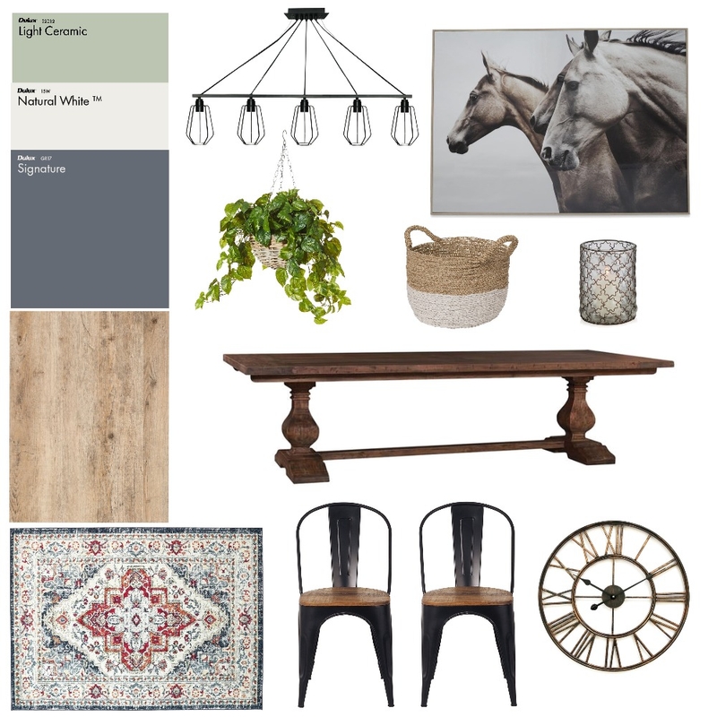 Modern Farmhouse DR Mood Board by Black Dog Designs on Style Sourcebook