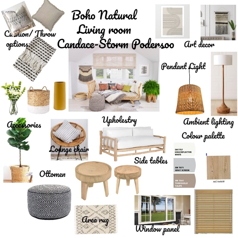 Candace Podersoo Boho Natural living style Mood Board by Candace- Storm on Style Sourcebook