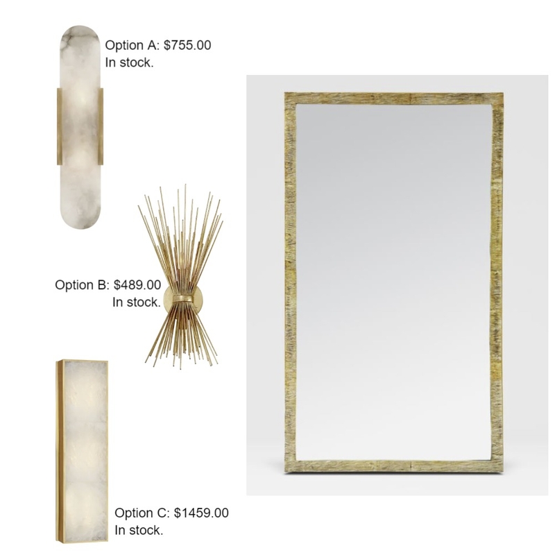 Yvette's mirror and sconces Mood Board by Intelligent Designs on Style Sourcebook